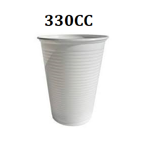 VASO PLAST. 330cc BCO x100u